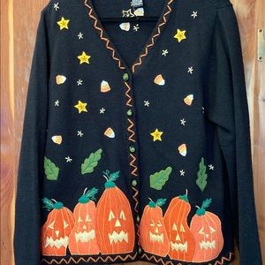 Vintage 90’s Halloween Cardigan Sweater Sz L